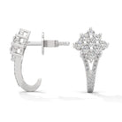 Roman Silver Hoop Earrings for Women White Gold - Shinez By Baxi Jewellers