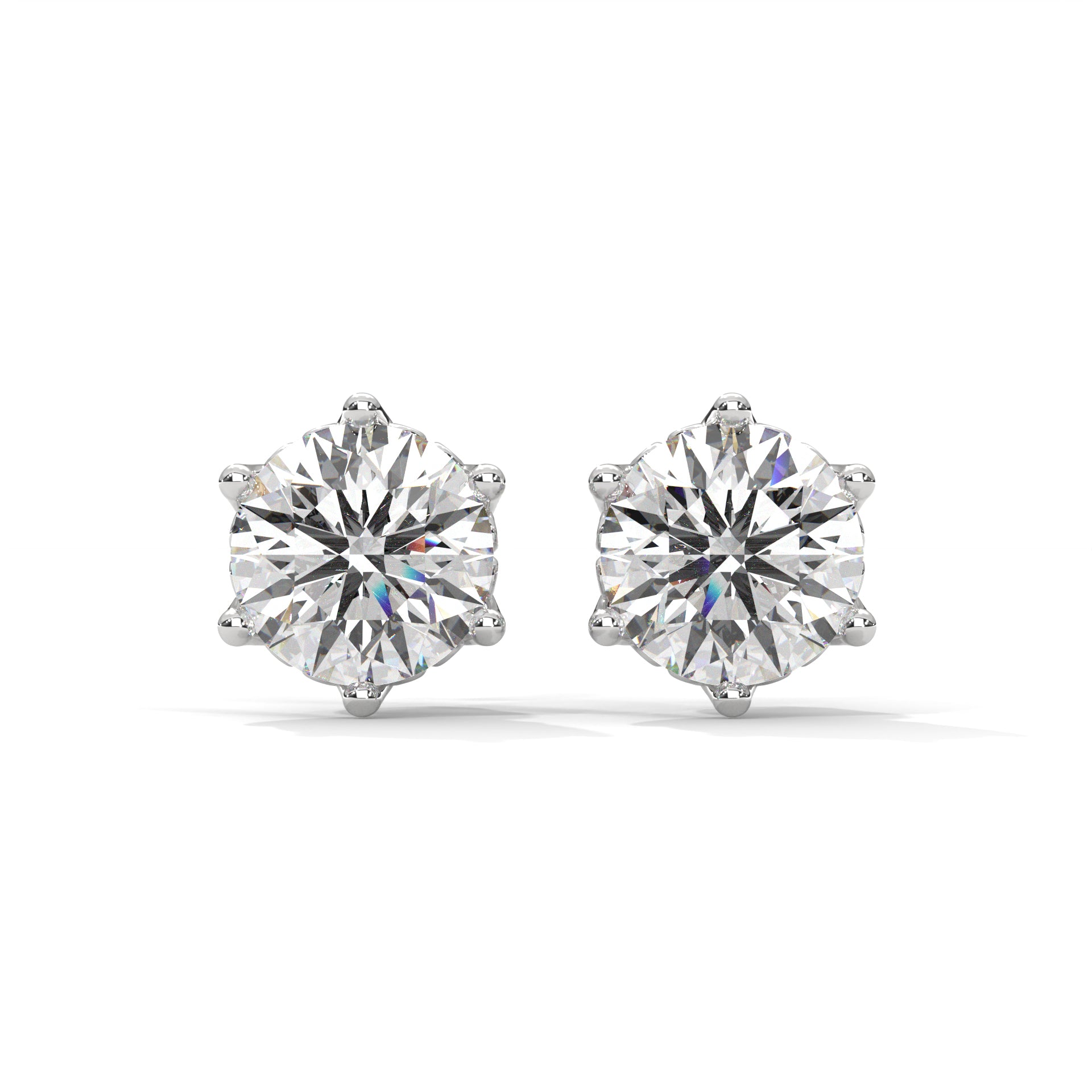 Fana 2 Carat Each Solitaire Studs | 22KT Gold Vermeil - Shinez By Baxi Jewellers