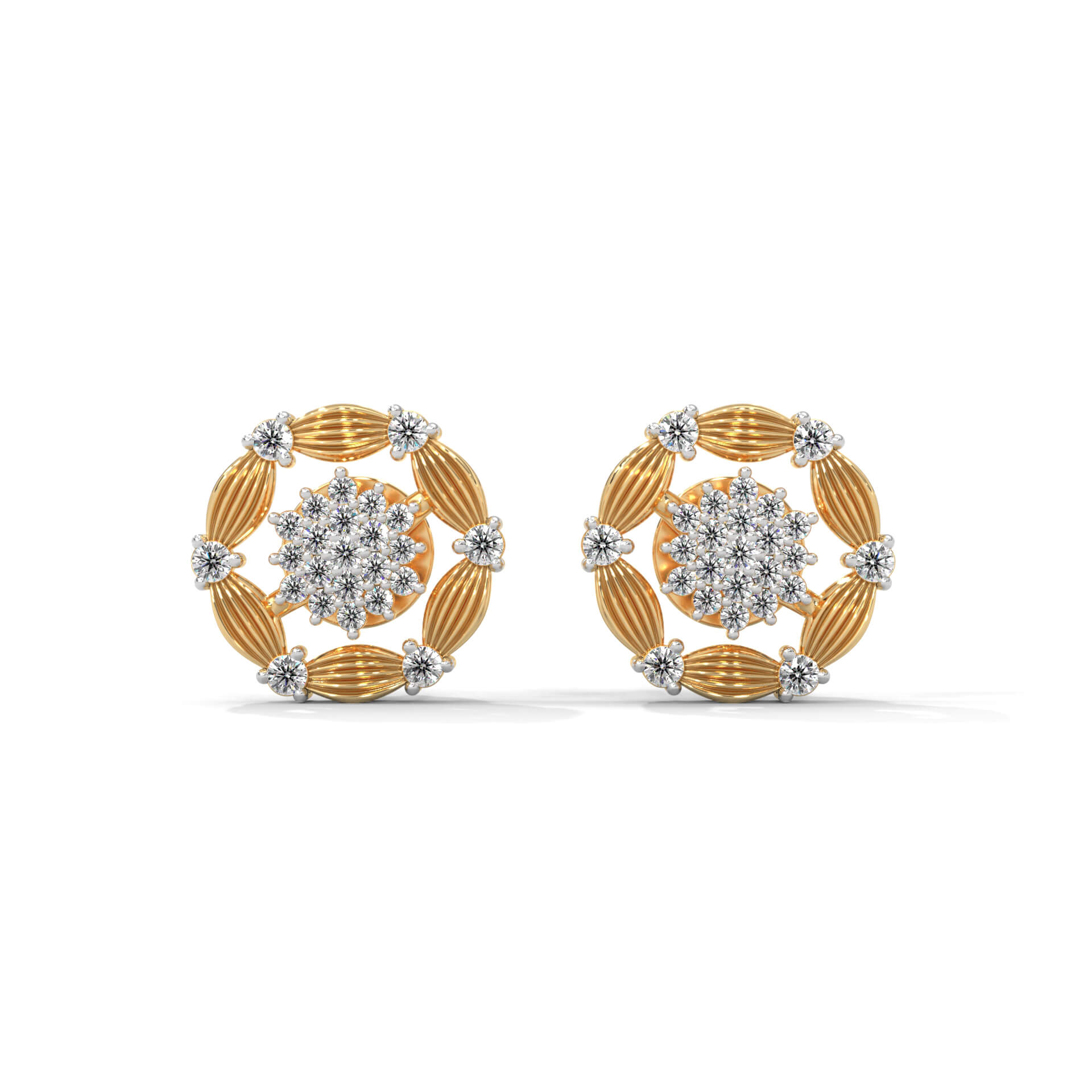 Starbust Silver Earrings for Women | 22KT Gold Vermeil - Shinez By Baxi Jewellers