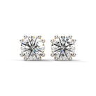 Mira 1 carat each Solitaire Silver Studs | 22KT Gold Vermeil - Shinez By Baxi Jewellers