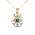 Raza Moissanite Silver Pendant | 22KT Gold Vermeil - Shinez By Baxi Jewellers