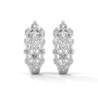 Zamia Silver Hoop Earrings for Women White Gold - Shinez By Baxi Jewellers