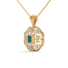 Raza Moissanite Silver Pendant | 22KT Gold Vermeil - Shinez By Baxi Jewellers