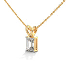 Roza 1 Carat Emerald Cut Silver Pendant with chain | 22KT Gold Vermeil - Shinez By Baxi Jewellers