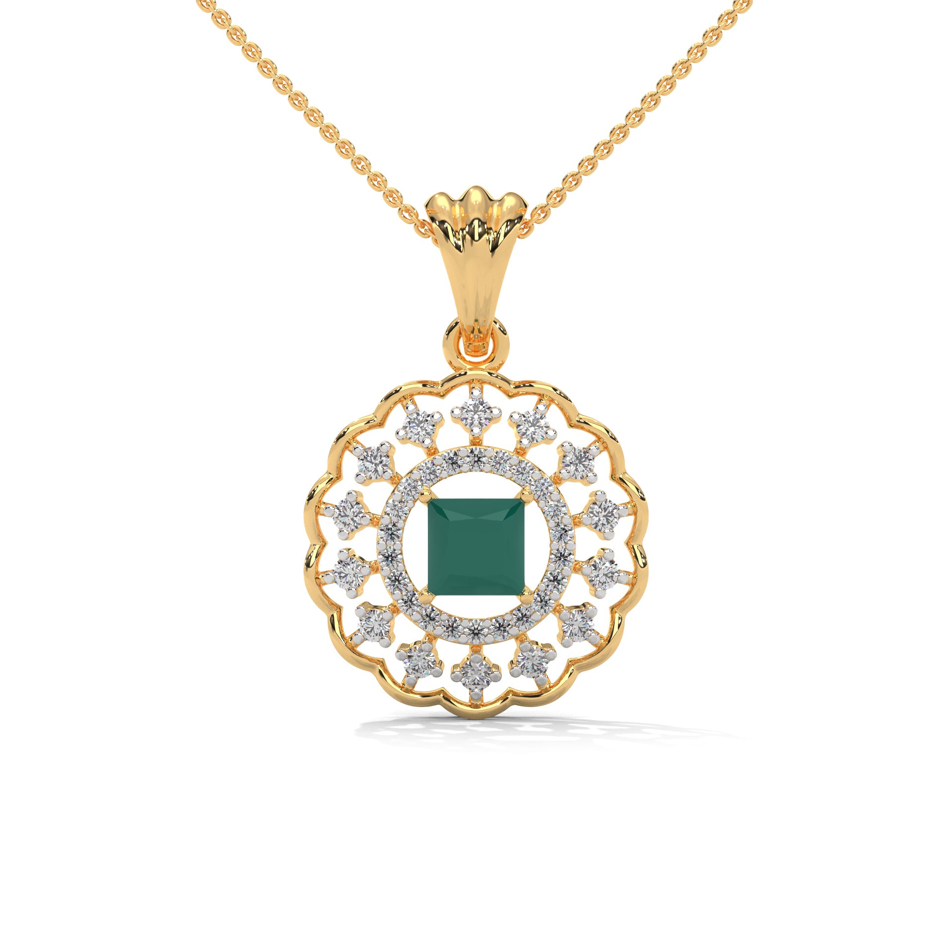 Calla Moissanite Silver Pendant | 22KT Gold Vermeil - Shinez By Baxi Jewellers