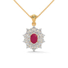Radiant Moissanite Silver Pendant | 22KT Gold Vermeil - Shinez By Baxi Jewellers
