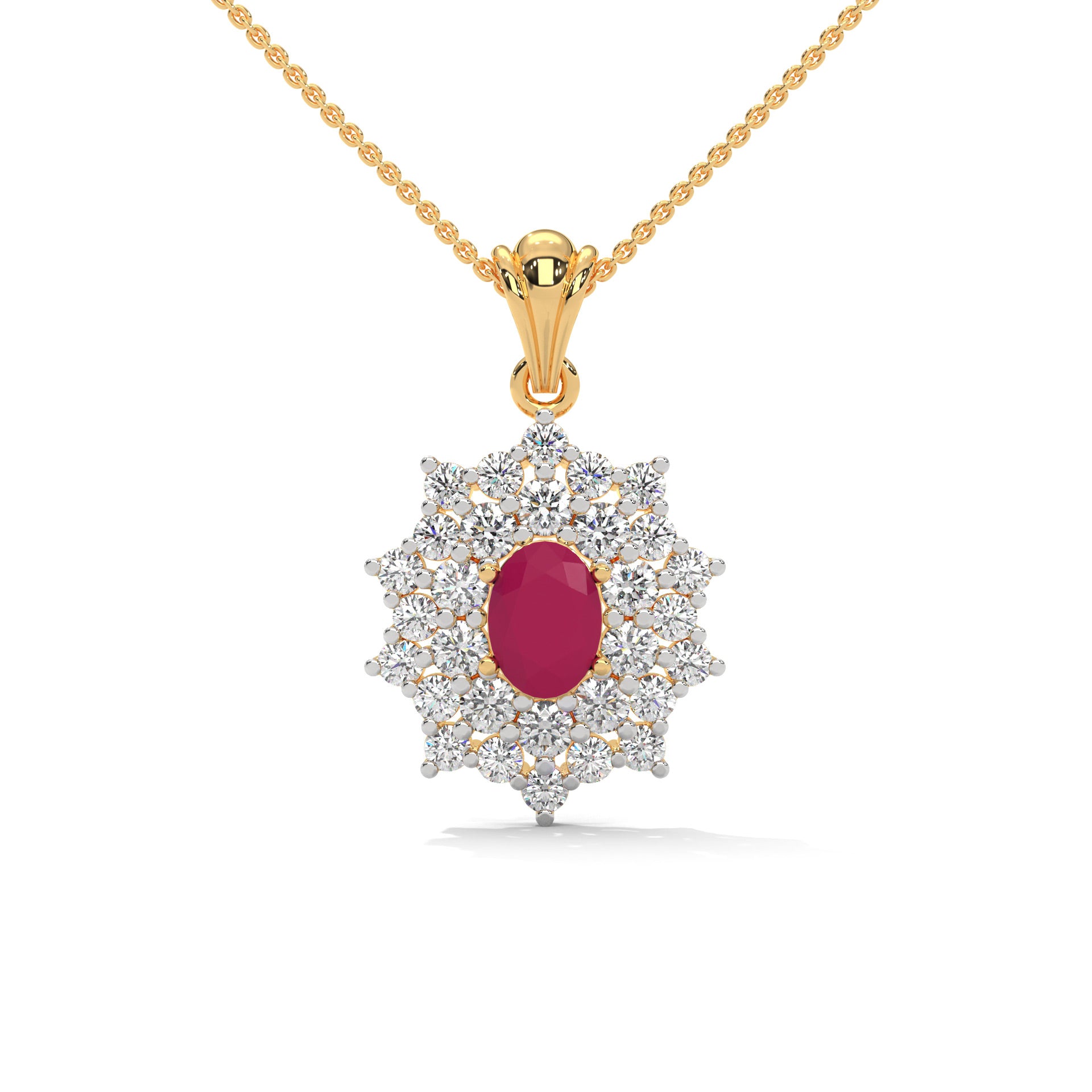 Radiant Moissanite Silver Pendant | 22KT Gold Vermeil - Shinez By Baxi Jewellers