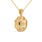 Raza Moissanite Silver Pendant | 22KT Gold Vermeil - Shinez By Baxi Jewellers