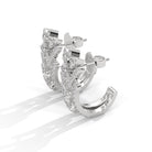Viola Silver Hoop Earrings for Women White Gold - Shinez By Baxi Jewellers