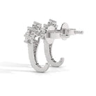 Roman Silver Hoop Earrings for Women White Gold - Shinez By Baxi Jewellers