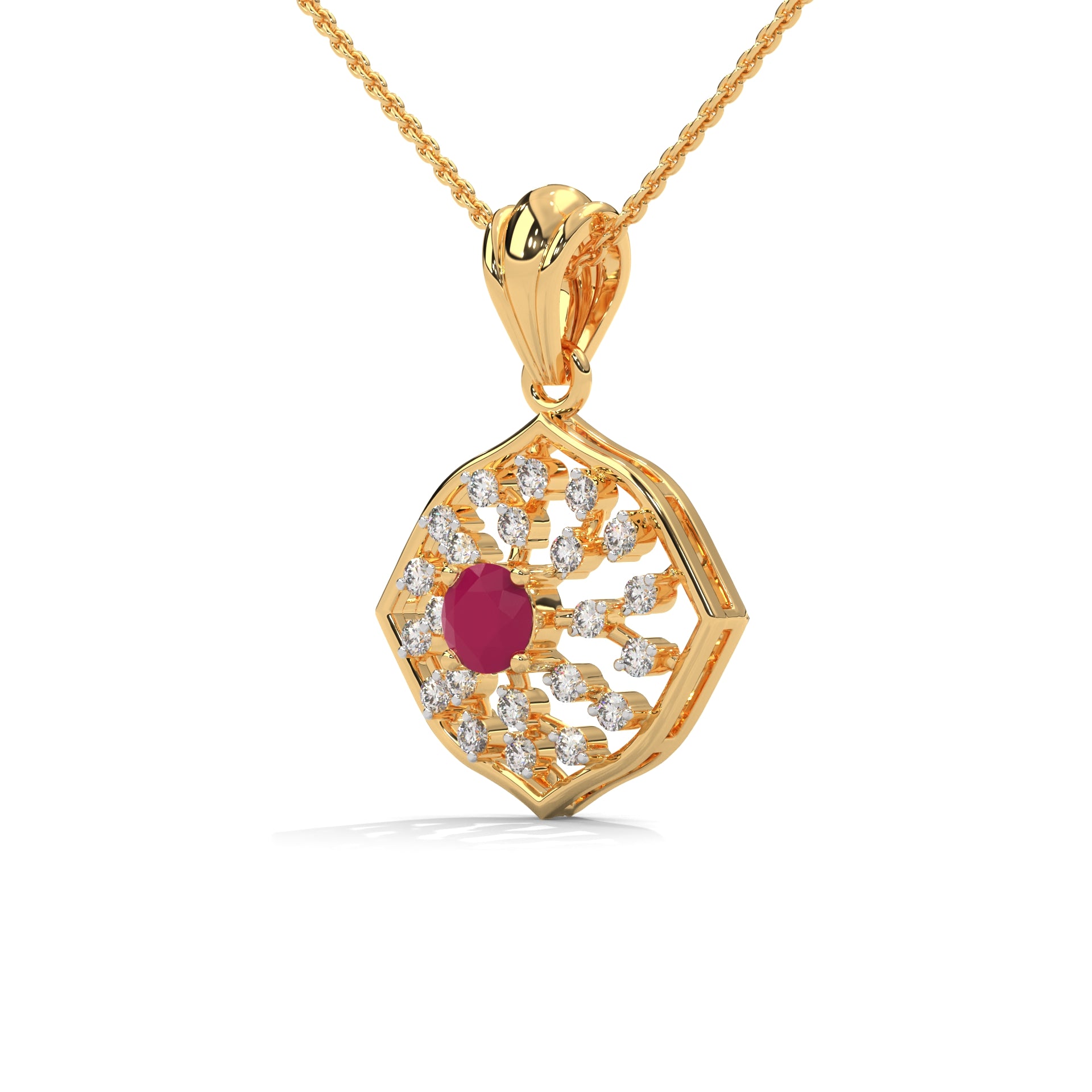 Nelia Moissanite Pendant and Earrings Set - Shinez By Baxi Jewellers