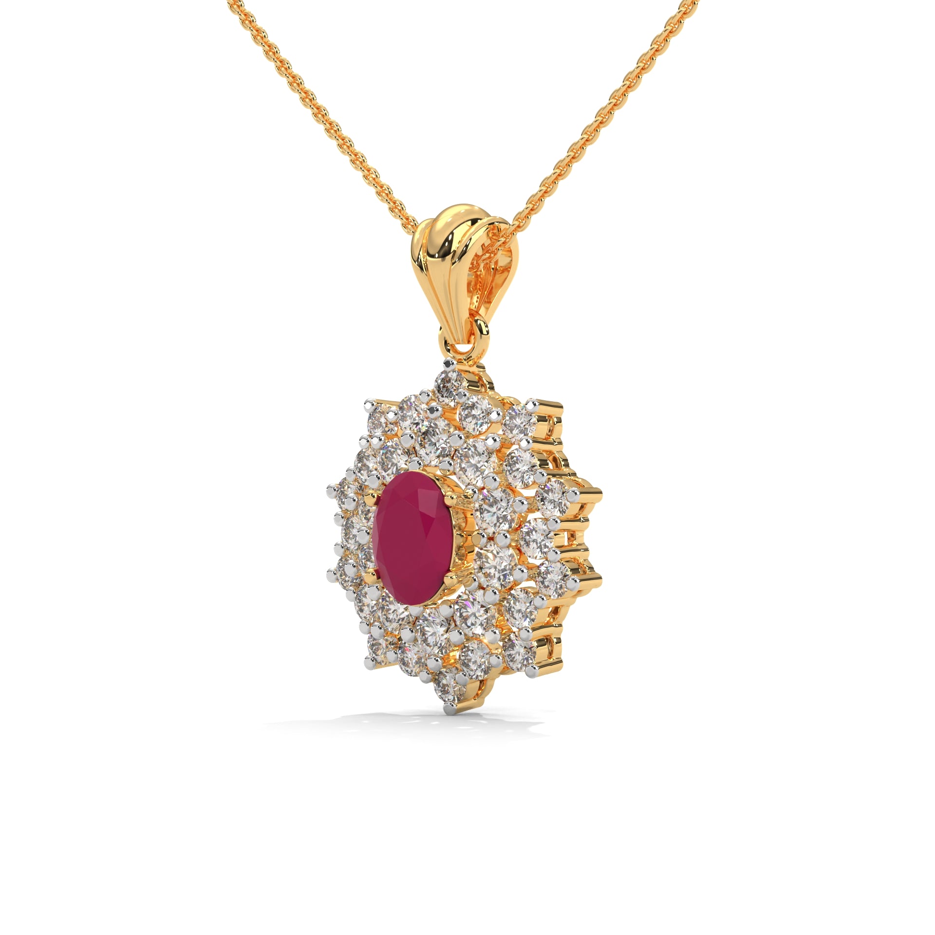 Radiant Moissanite Silver Pendant | 22KT Gold Vermeil - Shinez By Baxi Jewellers
