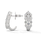 Zamia Silver Hoop Earrings for Women White Gold - Shinez By Baxi Jewellers