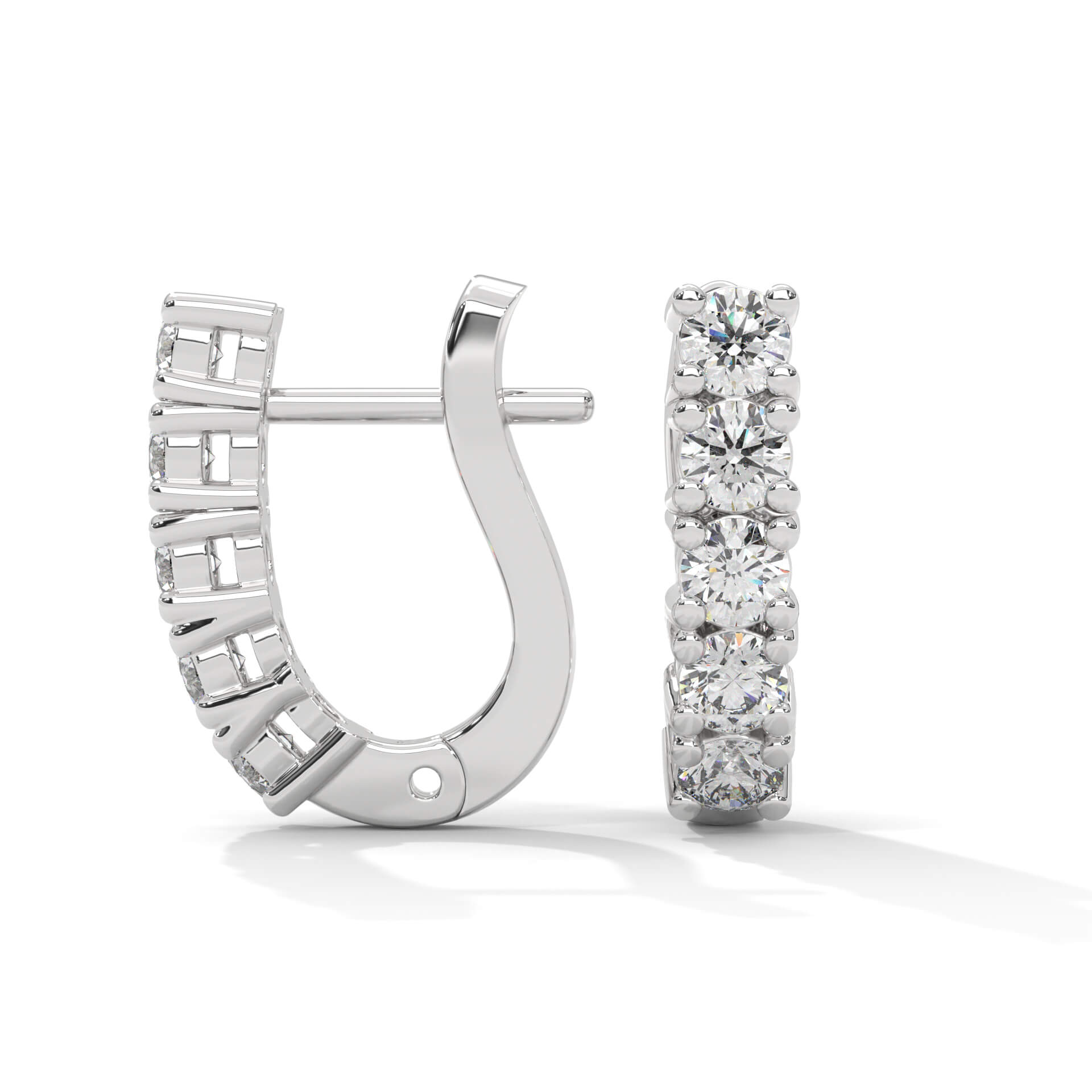 Heera Silver Hoop Earrings for Women White Gold - Shinez By Baxi Jewellers