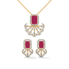Zeri Moissanite Pendant and Earrings Set - Shinez By Baxi Jewellers