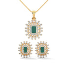 Eshana Moissanite Pendant and Earrings Set - Shinez By Baxi Jewellers