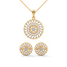 Noir Moissanite Pendant and Earrings Set - Shinez By Baxi Jewellers