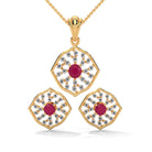 Nelia Moissanite Pendant and Earrings Set - Shinez By Baxi Jewellers