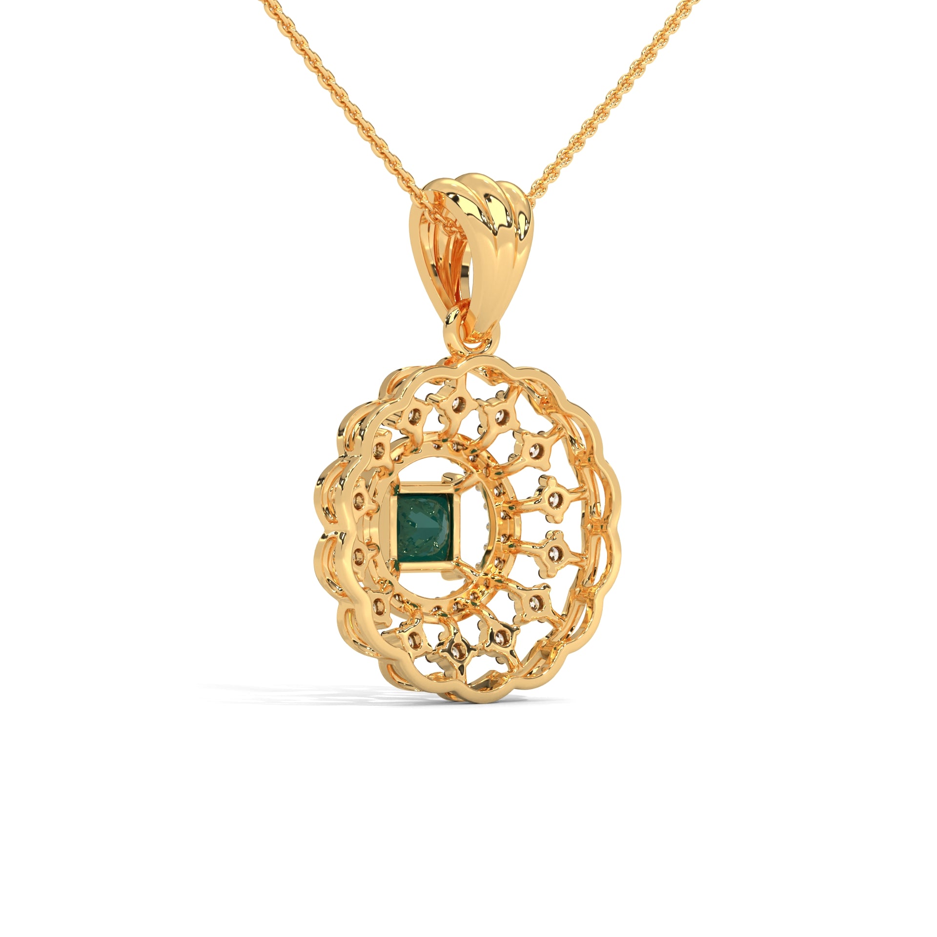 Calla Moissanite Silver Pendant | 22KT Gold Vermeil - Shinez By Baxi Jewellers