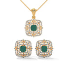 Aryahi Moissanite Pendant and Earrings Set - Shinez By Baxi Jewellers