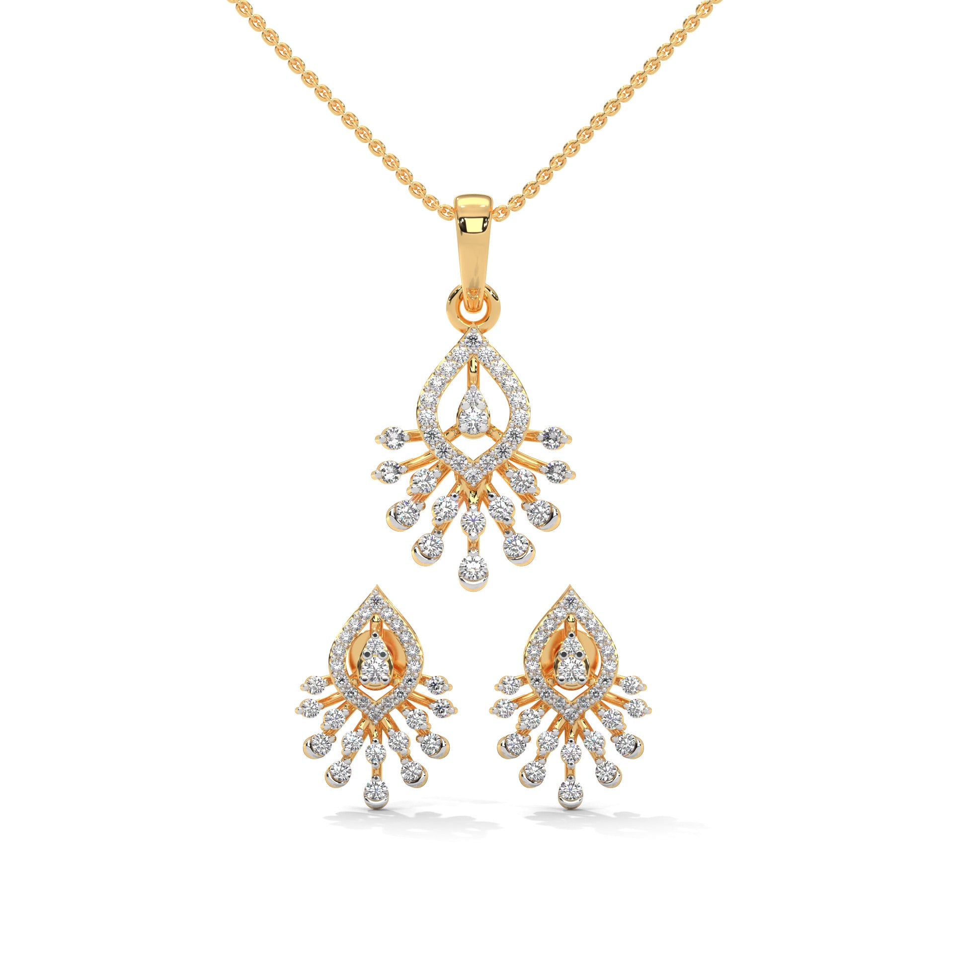 Juliet Moissanite Pendant and Earrings Set - Shinez By Baxi Jewellers