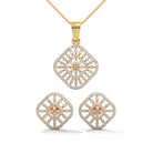 Solana Moissanite Pendant and Earrings Set - Shinez By Baxi Jewellers