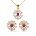 Darsi Moissanite Pendant and Earrings Set - Shinez By Baxi Jewellers