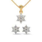 Vrinda Moissanite Pendant and Earrings Set - Shinez By Baxi Jewellers