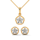 Harmony Moissanite Pendant and Earrings Set - Shinez By Baxi Jewellers