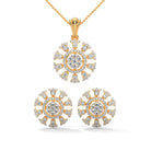 Diam Moissanite Pendant and Earrings Set - Shinez By Baxi Jewellers