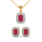 Alicia Moissanite Pendant and Earrings Set - Shinez By Baxi Jewellers