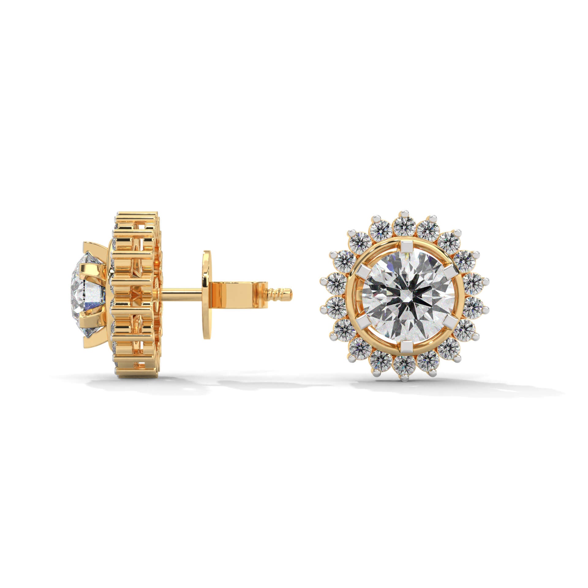 Olive Silver Solitaire Stud Earrings for Women - Shinez By Baxi Jewellers