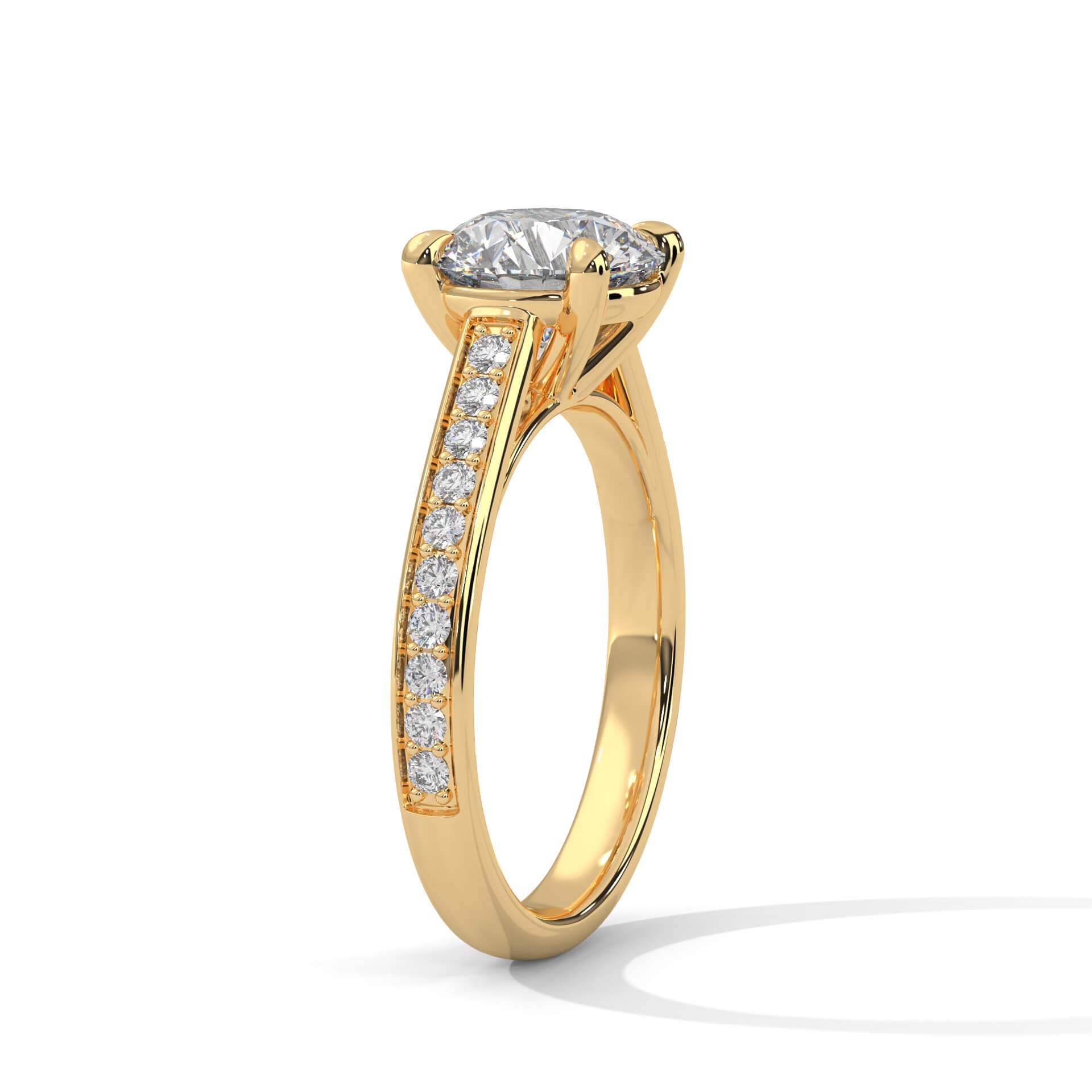 Geet 2 Carat Solitaire Silver Ring 22KT Gold Vermeil
