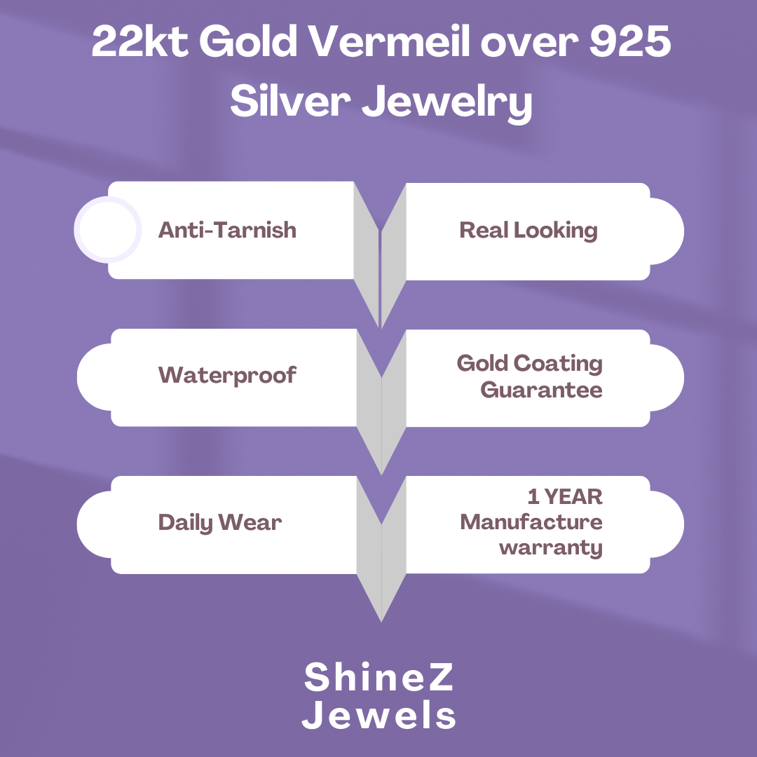 Tristana Silver Stud Earrings | 22KT Gold Vermeil - Shinez By Baxi Jewellers