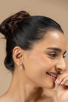 Orin Silver Drop Earrings | White Gold - Shinez By Baxi Jewellers