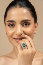 Mishka Silver Moissanite Adjustable Ring - Shinez By Baxi Jewellers