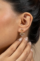 Dory Silver Moissanite Dangle Earrings | 22KT Gold Vermeil - Shinez By Baxi Jewellers