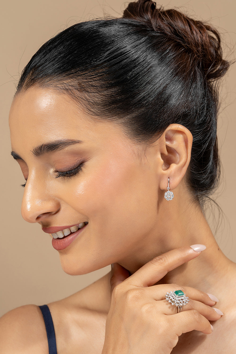 Brie Silver Moissanite Adjustable Ring - Shinez By Baxi Jewellers