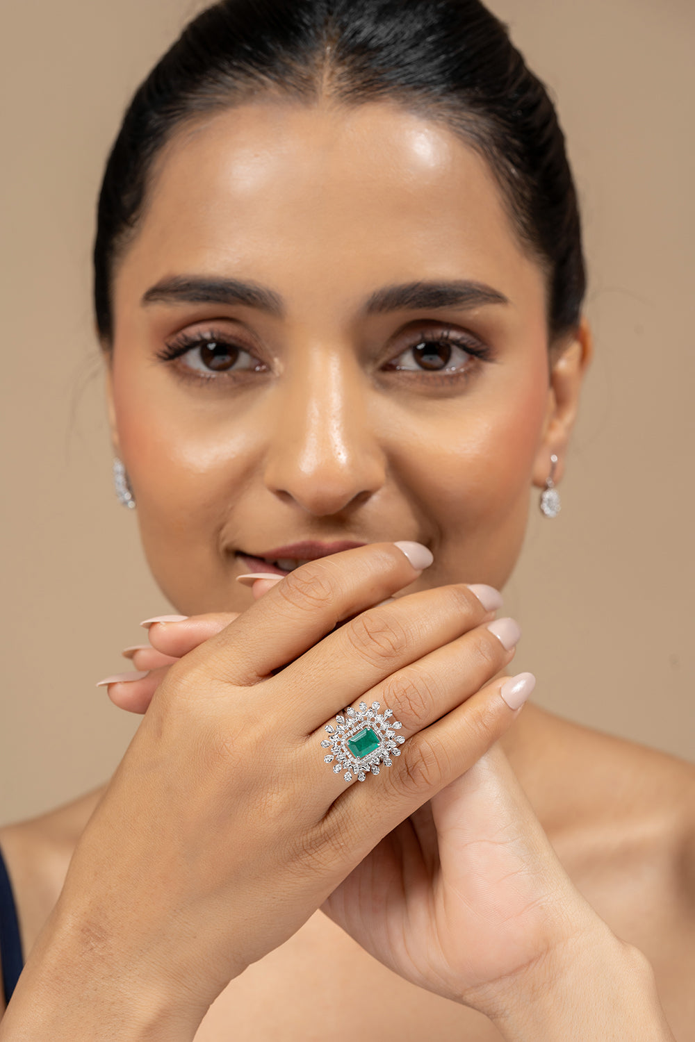 Brie Silver Moissanite Adjustable Ring - Shinez By Baxi Jewellers