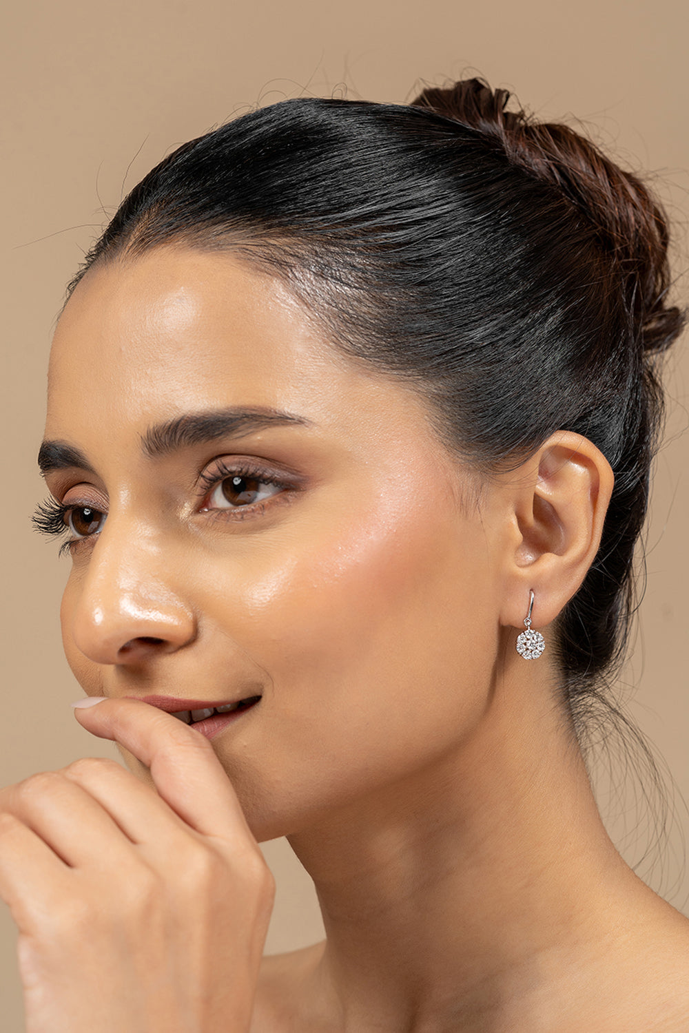 Meila Silver Drop Earrings | White Gold - Shinez By Baxi Jewellers