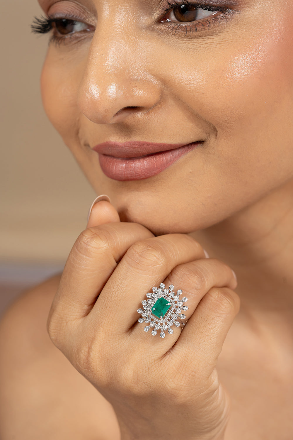 Brie Silver Moissanite Adjustable Ring - Shinez By Baxi Jewellers