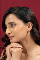 Zahara Silver Moissanite Dangle Earrings | 22KT Gold Vermeil - Shinez By Baxi Jewellers