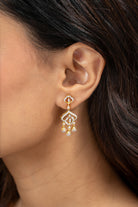 Zahara Silver Moissanite Dangle Earrings | 22KT Gold Vermeil - Shinez By Baxi Jewellers