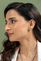Zatia Silver Moissanite Earrings for Women | 22KT Gold Vermeil - Shinez By Baxi Jewellers