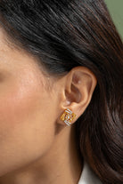 Zatia Silver Moissanite Earrings for Women | 22KT Gold Vermeil - Shinez By Baxi Jewellers