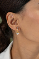 Kadie Silver Moissanite Dangle Earrings | 22KT Gold Vermeil - Shinez By Baxi Jewellers