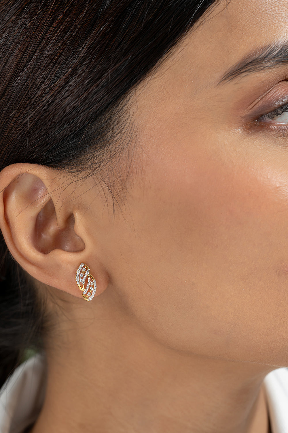 Fryda Silver Moissanite Earrings for Women | 22KT Gold Vermeil - Shinez By Baxi Jewellers