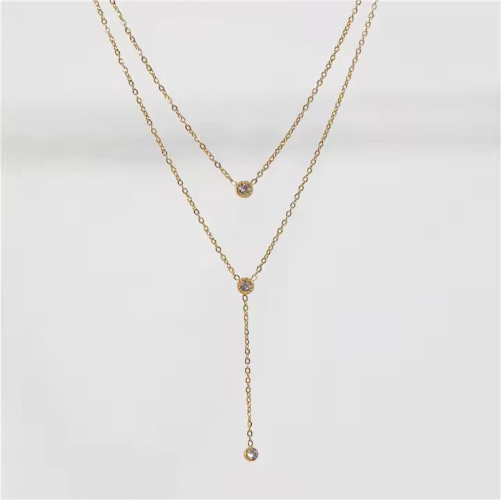 Dainty Multi Layered Necklace Chain | 18kt Gold Coated - Shinez By Baxi Jewellers