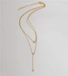 Dainty Multi Layered Necklace Chain | 18kt Gold Coated - Shinez By Baxi Jewellers