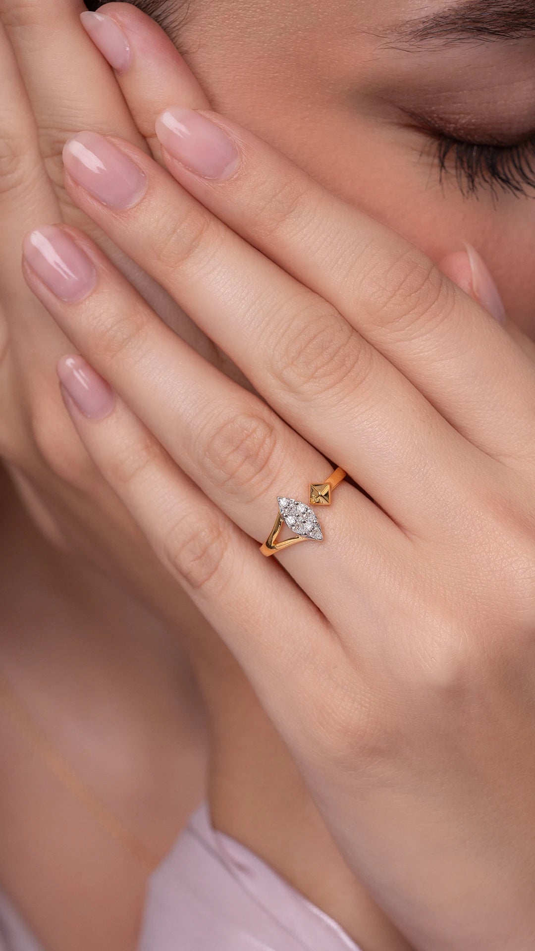 Lia Silver Adjustable Ring | 22KT Gold Vermeil - Shinez By Baxi Jewellers